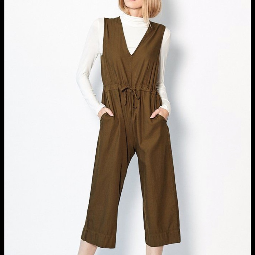 Olive Cotton Jumpsuit